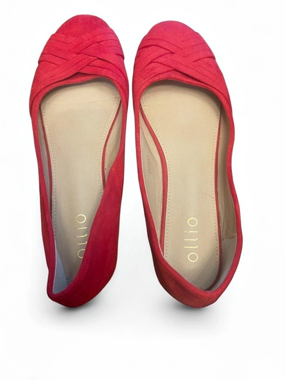 Ollio Red Woven Flats